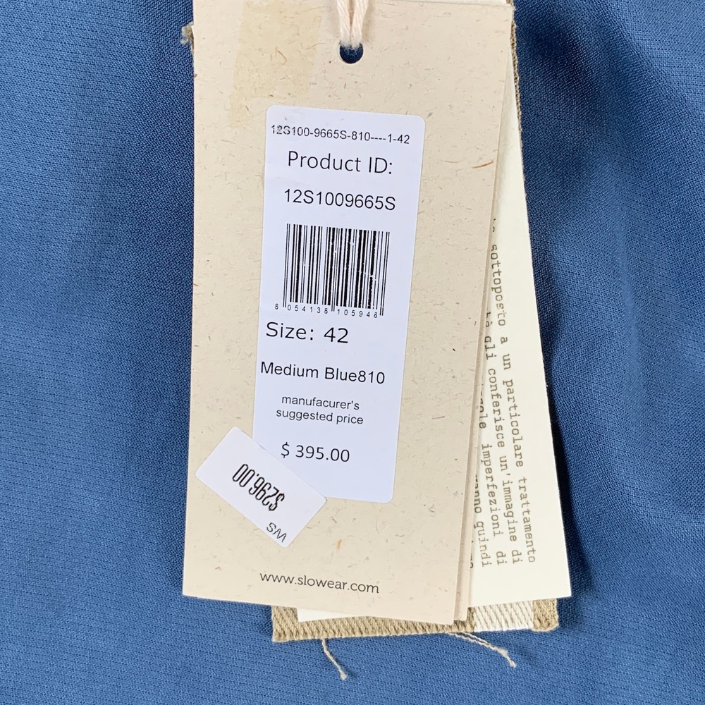 Incotex Pants Men 42x34 Blue Stretch Chino Trousers Slacks NEW - Picture 6 of 16